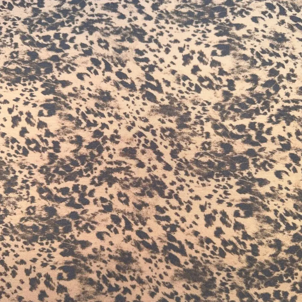 Nine West Womens T Shirt Top Soft Spun Animal Print Rayon Short Sleeve Brown XS